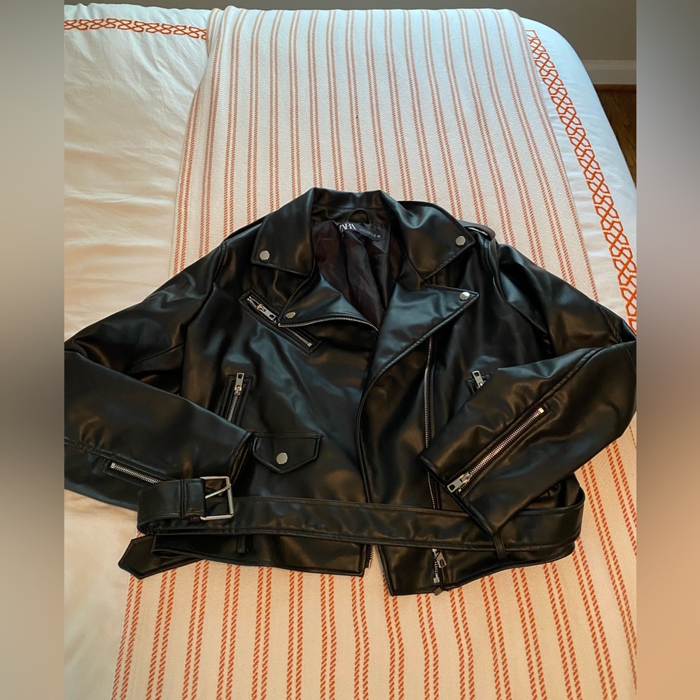 Zara leather moto jacket